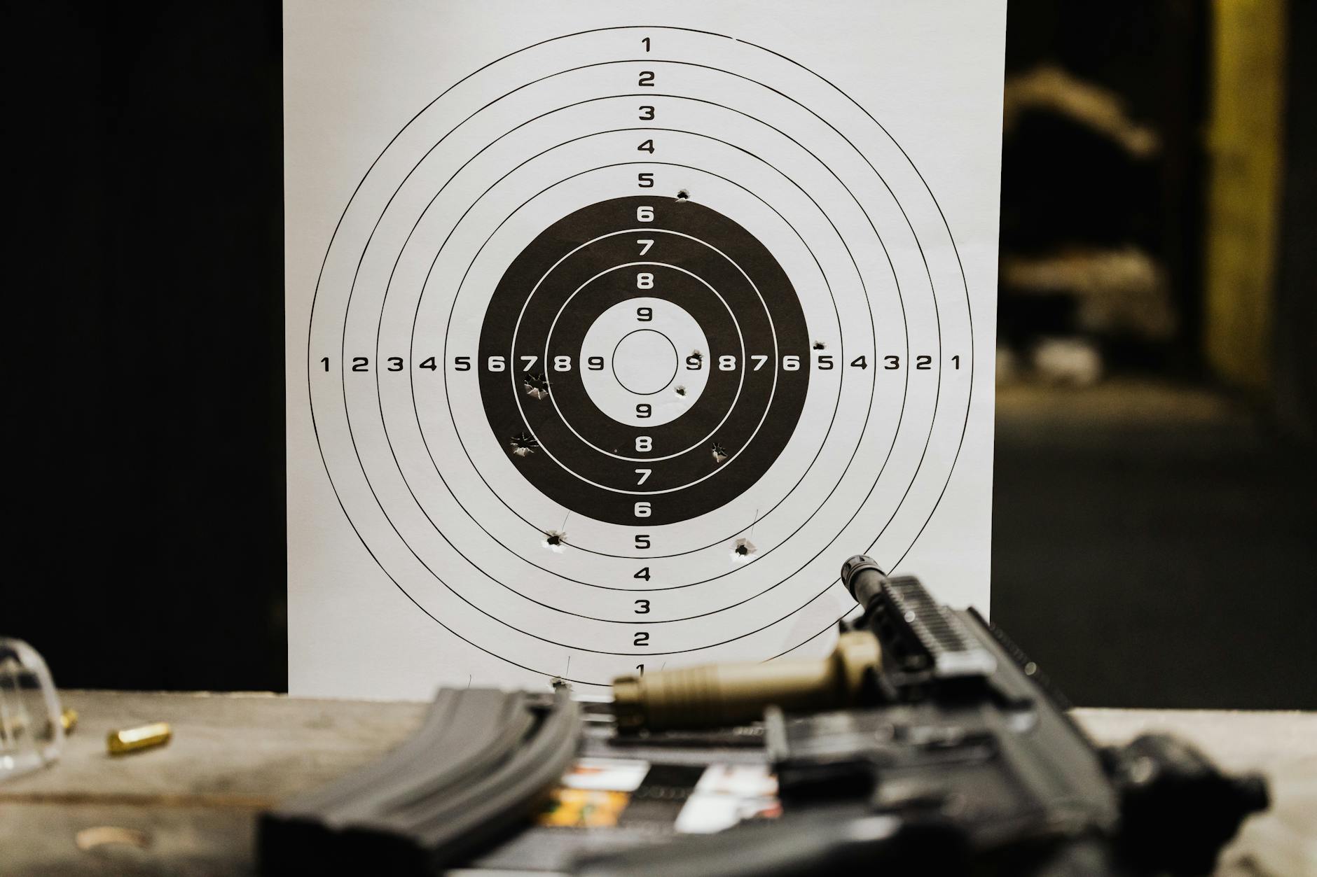 holes on the shooting target