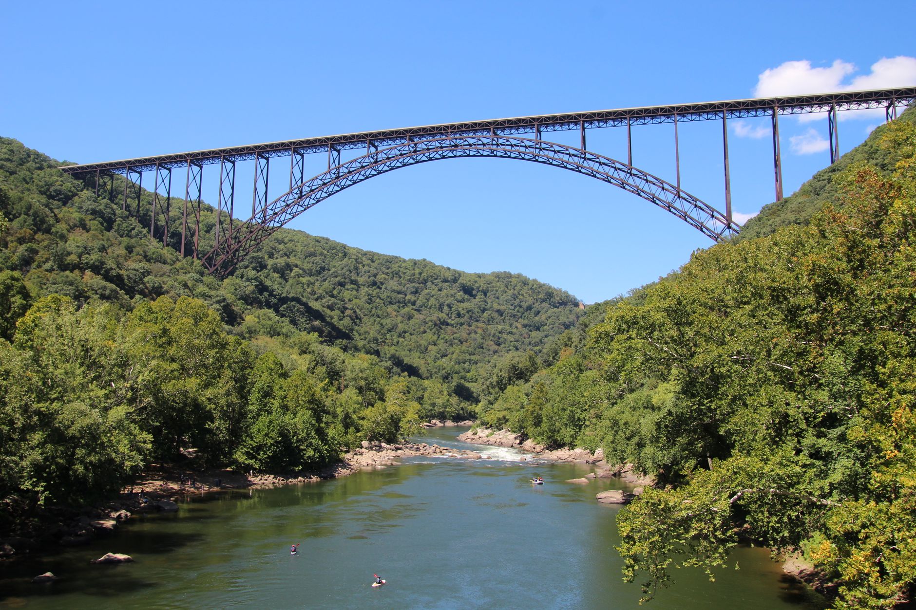 new river gorge bridge over scenic river valley