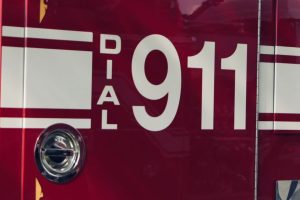 emergency number on firetruck